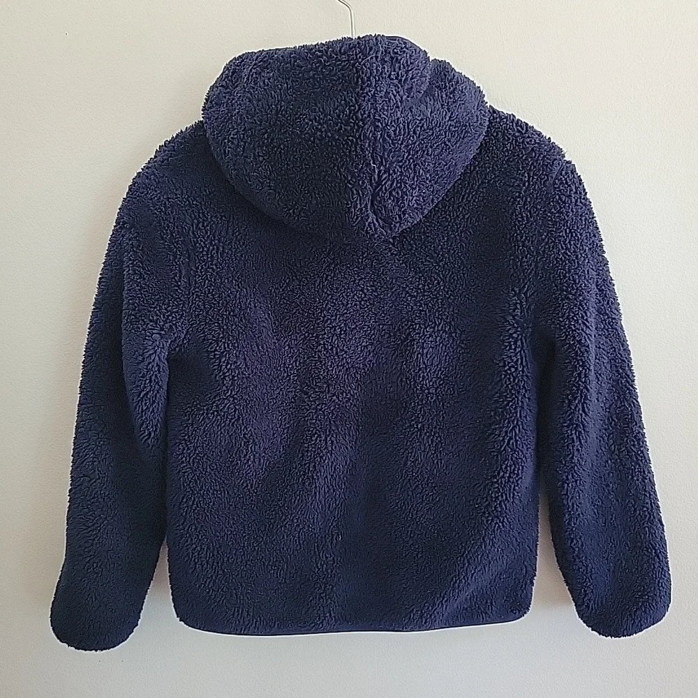 Eddie‎ Bauer Kids Sherpa Fleece Jacket Small 7-8 Colorblock Full Zip Mock Neck